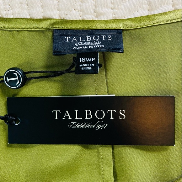 Talbots Silk Tiered Layered Scoop Neck Satin Tank Blouse Shell Green (Size 18WP) - Picture 8 of 9